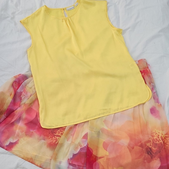 LIZ CLAIBORNE Skirt Floral Chiffon sz 14 Summery - Picture 7 of 7